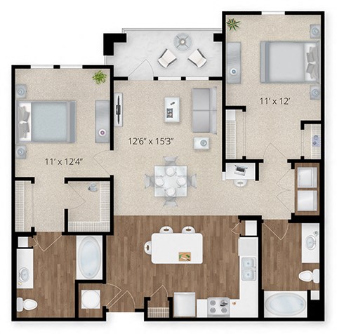 a floor plan of a home with a bedroom and a living room
